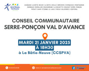 Conseil communautaire de la CCSPVA - Mardi 21 Janvier 2025