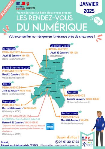 Janvier 2025 - Calendrier des itinérances