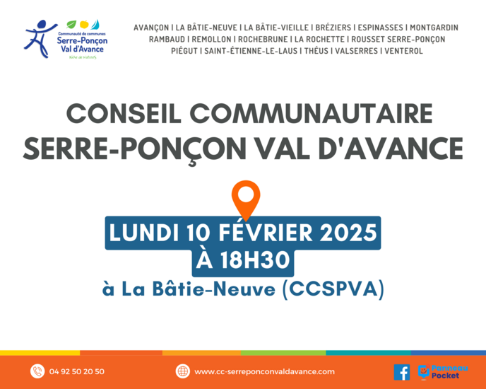 Conseil communautaire de la CCSPVA - Lundi 10 février 2025